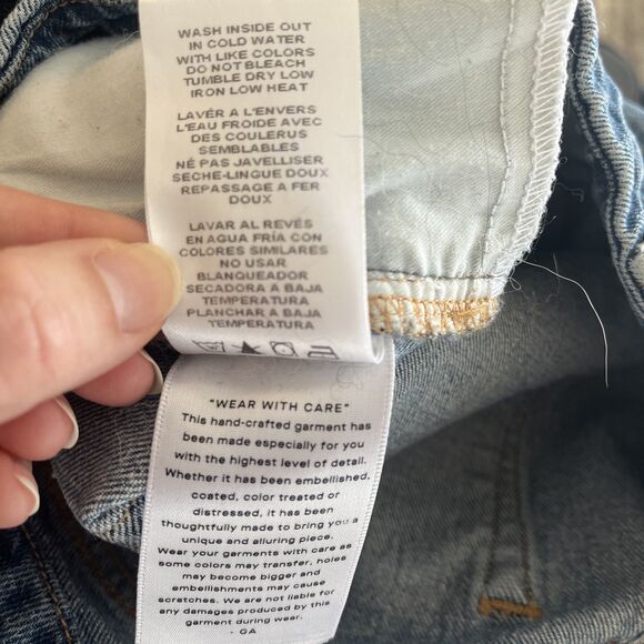 Good American Women’s Straight Jeans High Rise Sz 8 Inseam 27 Blue Stretch Denim - Picture 12 of 12